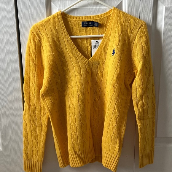 Polo Ralph Lauren Sweaters - Polo Ralph Lauren Women’s Yellow Wool & Cashmere Sweater - Size M